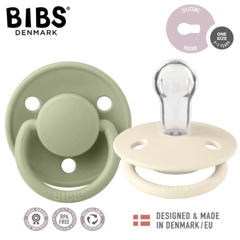 BIBS DE LUX 2-PACK IVORY & SAGE Smoczek uspokajający silikonowy ONE SIZE