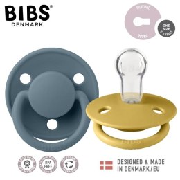 BIBS DE LUX 2-PACK MUSTARD & PETROL Smoczek uspokajający silikonowy ONE SIZE