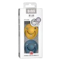 BIBS DE LUX 2-PACK MUSTARD & PETROL Smoczek uspokajający silikonowy ONE SIZE