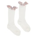 GoBabyGo antypoślizgowe skarpetki do nauki chodzenia LIBERTY BAMBOO Off White Michelle Pink 12 m+