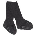 GoBabyGo antypoślizgowe skarpetki do nauki chodzenia WOOL Dark Grey Melange 6 m+