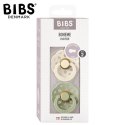 BIBS BOHEME 2-PACK IVORY & SAGE M Smoczek Uspokajający kauczuk Hevea