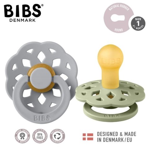 BIBS BOHEME 2-PACK SAGE & CLOUD S Smoczek Uspokajający kauczuk Hevea