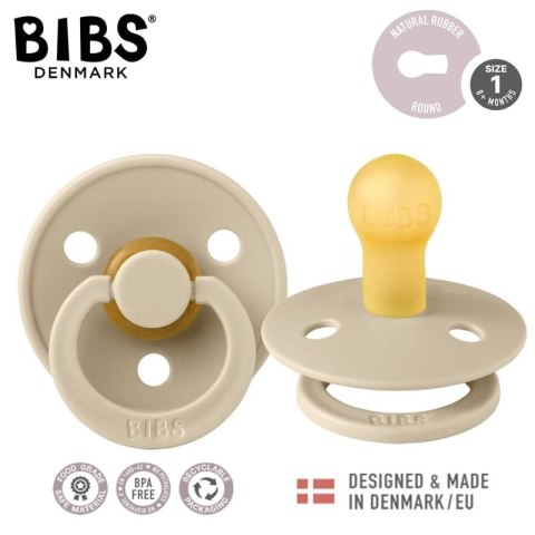 BIBS COLOUR 1 PACK VANILLA S Smoczek Uspokajający kauczuk Hevea