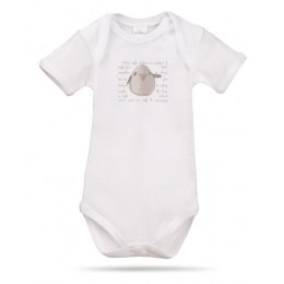 Lait Baby Organic Body Short Sleeve Tweet the Bird Gray 6 m+