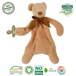 Maud N Lil Opiekun smoczka z organicznej BIO bawełny GOTS Cubby The Teddy Comforter 2in1