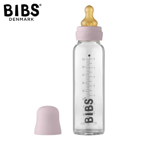 BIBS BABY GLASS BOTTLE DUSKY LILAC Antykolkowa Butelka Szklana dla Niemowląt 225 ml