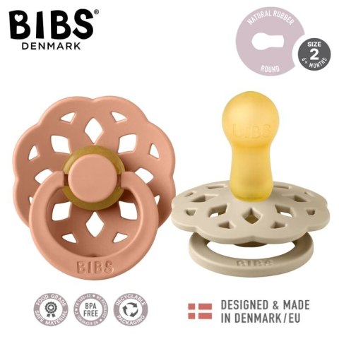 BIBS BOHEME 2-PACK VANILLA & PEACH M Smoczek Uspokajający kauczuk Hevea