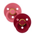 BIBS COLOUR 2-PACK CORAL & RUBY M Smoczek Uspokajający kauczuk Hevea