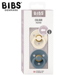 BIBS COLOUR 2-PACK IVORY & PETROL M Smoczek Uspokajający kauczuk Hevea