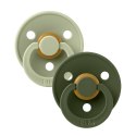 BIBS COLOUR 2-PACK SAGE & GREEN HUNTER M Smoczek Uspokajający kauczuk Hevea