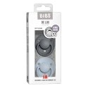 BIBS DE LUX 2-PACK IRON & BABY BLUE Smoczek uspokajający silikonowy ONE SIZE