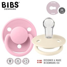 BIBS DE LUX 2-PACK IVORY & BABY PINK Smoczek uspokajający silikonowy ONE SIZE