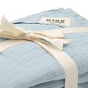 BIBS MUSLIN SWADDLE Kocyk muślinowy 100% ORGANIC COTTON BABY BLUE 120 x 120 cm