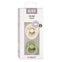 BIBS COLOUR 2-PACK SAGE & IVORY M Smoczek Uspokajający kauczuk Hevea