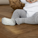 GoBabyGo antypoślizgowe rajstopy do raczkowania i nauki chodzenia WOOL Grey Melange 12 m+