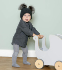 GoBabyGo antypoślizgowe rajstopy do raczkowania i nauki chodzenia WOOL Grey Melange 12 m+