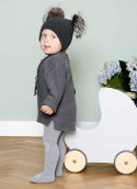 GoBabyGo antypoślizgowe rajstopy do raczkowania i nauki chodzenia WOOL Grey Melange 12 m+