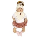 Hi Little One czapka z chustą komplet ALPACA BOHO Ivory S Pom Pom