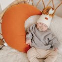 Hi Little One czapka z chustą komplet ALPACA BOHO White/Rust S Pom Pom