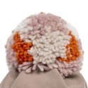 Hi Little One czapka zimowa niemowlęca ALPACA BOHO Cafe Latte/Rust M Pom Pom