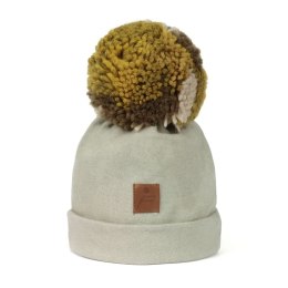 Hi Little One czapka zimowa niemowlęca ALPACA BOHO Sage M Pom Pom