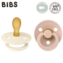 BIBS COLOUR SYMMETRICAL 2-PACK IVORY & BLUSH M Smoczek Symetryczny kauczuk Hevea