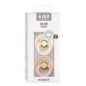 BIBS COLOUR SYMMETRICAL 2-PACK IVORY & BLUSH M Smoczek Symetryczny kauczuk Hevea