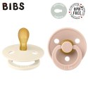 BIBS COLOUR SYMMETRICAL 2-PACK IVORY & BLUSH S Smoczek Symetryczny kauczuk Hevea