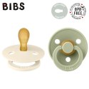 BIBS COLOUR SYMMETRICAL 2-PACK IVORY & SAGE S Smoczek Symetryczny kauczuk Hevea