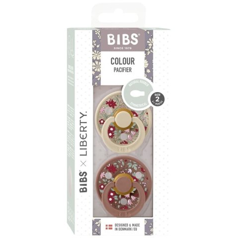 BIBS LIBERTY COLOUR SYMMETRICAL 2-PACK CHAMOMILE LAWN WOODCHUCK M Smoczek Symetryczny kauczuk Hevea