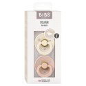 BIBS COLOUR ANATOMICAL 2-PACK IVORY & BLUSH S Smoczek ortodontyczny kauczuk Hevea