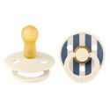 BIBS STUDIO COLOUR 2-PACK PIN IVORY & STEEL BLUE M Smoczek uspokajający kauczuk Hevea