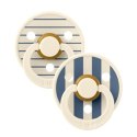 BIBS STUDIO COLOUR 2-PACK PIN IVORY & STEEL BLUE S Smoczek uspokajający kauczuk Hevea