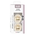 BIBS STUDIO COLOUR 2-PACK PIN IVORY & VANILLA M Smoczek uspokajający kauczuk Hevea