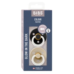 BIBS COLOUR 2-PACK BLACK NIGHT & VANILLA NIGHT L Smoczek Uspokajający kauczuk Hevea