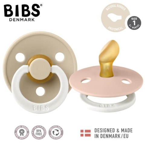 BIBS COLOUR ANATOMICAL 2-PACK NIGHT BLUSH & VANILLA S Smoczek Anatomiczny kauczuk Hevea