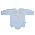 Hi Little One rampers niemowlęcy MIŚ OverSize BOHO Blue roz S Pom Pom