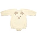 Hi Little One rampers niemowlęcy MIŚ OverSize BOHO Ivory roz S Pom Pom