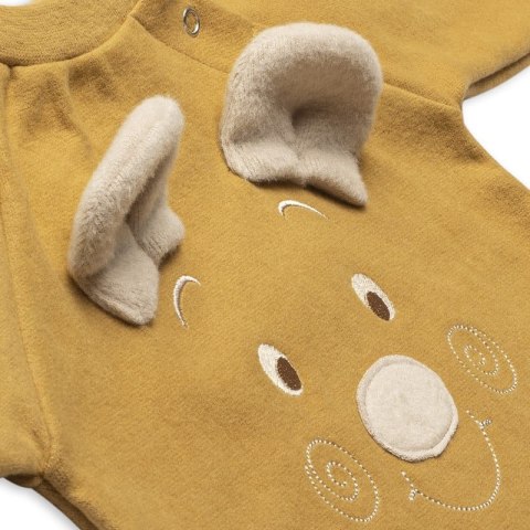 Hi Little One rampers niemowlęcy MIŚ OverSize BOHO Mustard roz S Pom Pom