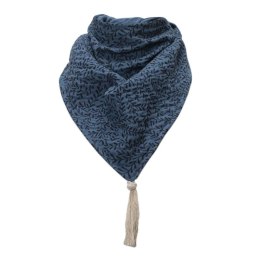 Hi Little One bandanka apaszka niemowlęca BOHO LEAF Jeans Pom Pom