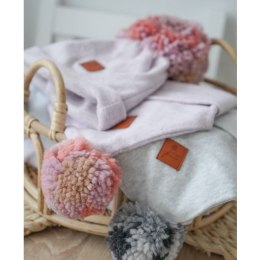 Hi Little One komin bandana zimowa dla niemowlaka ALPACA BOHO Grey M Pom Pom