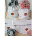 Hi Little One komin bandana zimowa dla niemowlaka ALPACA BOHO Grey M Pom Pom