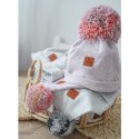 Hi Little One komin bandana zimowa dla niemowlaka ALPACA BOHO Grey M Pom Pom