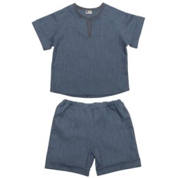 Hi Little One koszulka ze spodenkami z lnu BOHO LEO Blue roz L Pom Pom