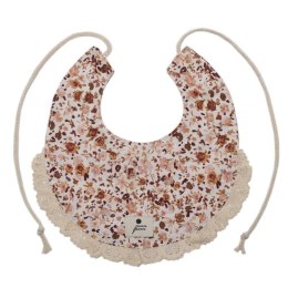 Hi Little One śliniak wiązany BOHO FLOPI Cognac Pom Pom