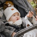 Hi Little One szalik golf zimowy niemowlęcy BOHO Iron M Pom Pom