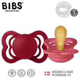 BIBS SUPREME 2-PACK CORAL & RUBY S Smoczek symetryczny kauczuk Hevea