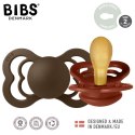 BIBS SUPREME 2-PACK RUST & MOCHA M Smoczek symetryczny kauczuk Hevea