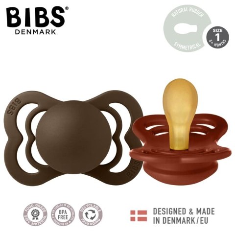 BIBS SUPREME 2-PACK RUST & MOCHA S Smoczek symetryczny kauczuk Hevea